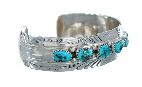 Native American Navajo Turquoise Sterling Silver Cuff Bracelet NN20174